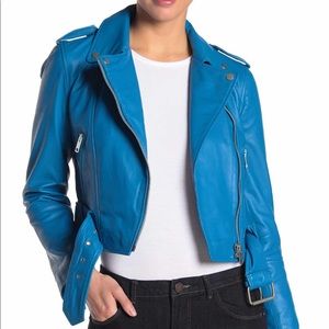NWT AVEC LES FILLES Leather Belted Cropped Jacket